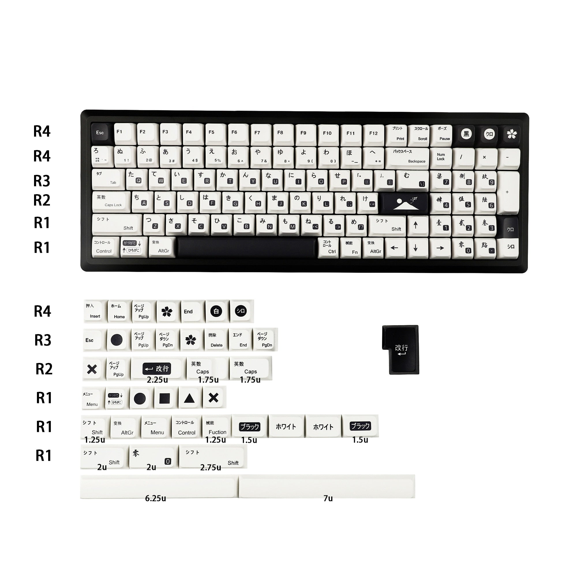 PBS Black on White キーキャツプ In Stock) PBS Black on White Keycaps