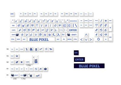 Blue And White Keycaps